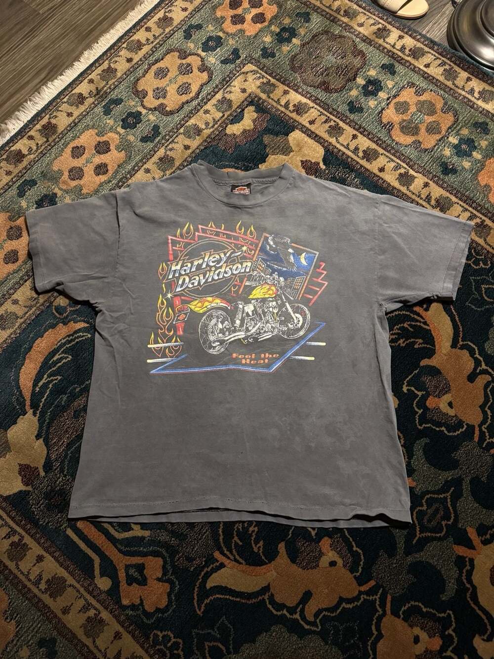 Vintage 1996 Harley-Davidson Feel the Heat T-Shirt Hacienda Motorcycles AZ XL